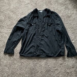 James Perse Black Lightweight Shirt Jacket